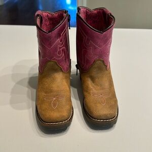 Girls cowboy boots Shyanne style 43920 size 10D pink/brown